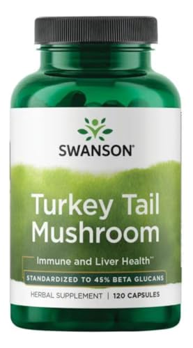 Swanson Turkey Tail Mushroom - Herbal Supplement Promoting Immune System & Cellular Health - Natural Formula Promoting Liver Function & Defense - (120 Capsules, 500 mg)