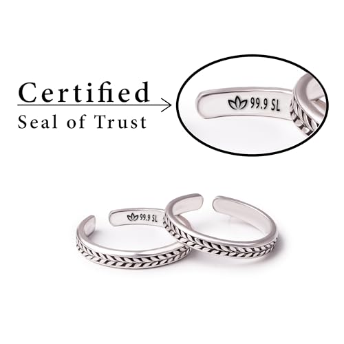 Image of Milan Jewellers 99.9% Pure Silver Toe Rings | Womens | Certified | Stamped (Pure Chandi Bhichiya)