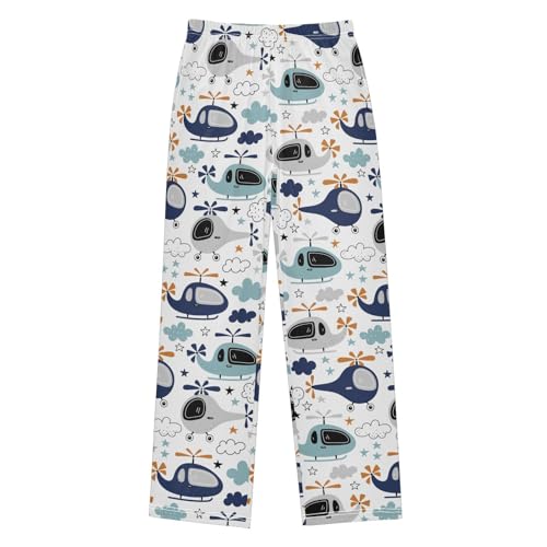 ZZXXB Aircraft Boys Long Pants Soft Trousers Elastic Waist Kids Lounge Bottoms with Pockets S-XL