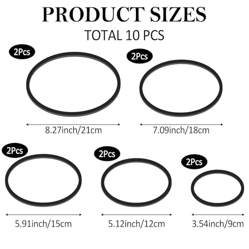 Image of 10 Pcs Fish Feeding Rings Set 5 Sizes Aquarium Round Feeder Ring for Fish Tank Aquarium Floating Plant Corral for Intercepts Floating Plants Black