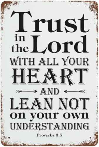 Vintage Tin Sign Trust In The Lord With All Your