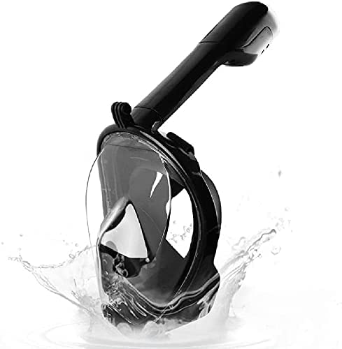 Full Face Snorkel Mask,Newest Version Snorkel Mask Foldable 180 Panoramic View Free Breathing Full Face Snorkeling Mask with Detachable (Black, L/XL) 1
