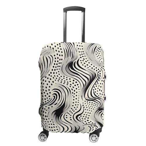 Travel Luggage Cover Suitcase Protector Wavy Lines And Dots Elastic Washable Suitcase Cover Anti-scratch Spandex Baggage Covers Fits 18-32 Inch Luggage