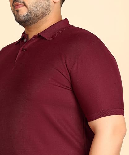 Image of INKKR Plus Size Solid Men's Polo Neck T-Shirt