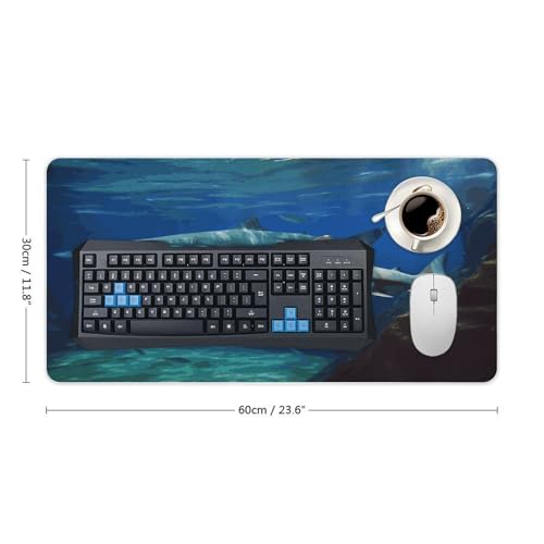 Two White Sharks Desk Pad con base de goma 30x60 cm miniatura 2