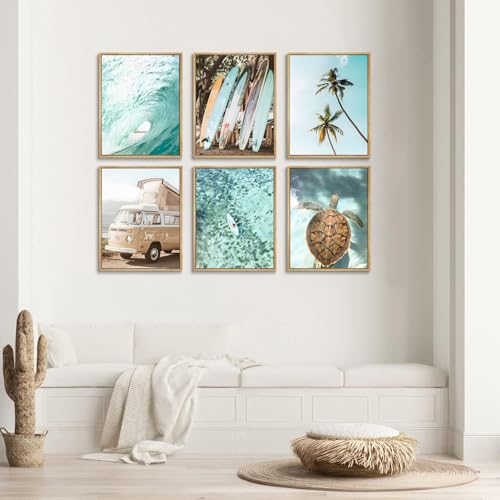 Laywhq-Coastal-Beach-Wall-Art-Summer-Ocean-Surf-Tropical-Canvas-Wall-Decor-Summer-Nautical-Palm-Tree-Turtle-Surfboard-Bus-Room-Paintings-Prints-Posters-for-Bedroom-Living-Room-Set-of-6-8x10in-Unframed Laywhq Coastal Beach Wall Art Summer Ocean Surf Tropical Canvas Wall Decor Summer Nautical Palm Tree Turtle Surfboard Bus Room Paintings Prints Posters for Bedroom Living Room Set of 6 8x10in Unframed