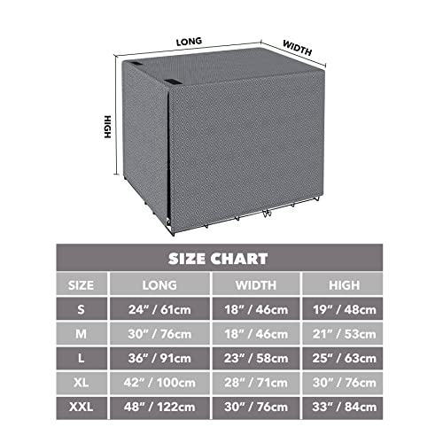 PetPrime Dog Crate Cover Indoor Durable Windproof Pet Kennel Cover Fit for 24 30 36 42 49 Inches Wire Dog Crate for Small Medium and Large Dog-Cover Only(30 Inch (30″x18″x21″) Grey PetPrime Dog Crate Cover Indoor Durable Windproof Pet Kennel Cover Fit for 24 30 36 42 49 Inches Wire Dog Crate for Small Medium and Large Dog-Cover Only(30 Inch (30″x18″x21″) Grey