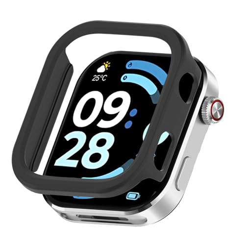 For REDMI Watch 6 �P�[�X �ی� PC�f�� �J�o�[ YANMONGI �����ߗ� �����^ �����ȒP �S�ʕی� �Ռ��z�� �ȈՒ��E �ی�J�o�[ Redmi Watch 6(�u���b�N)