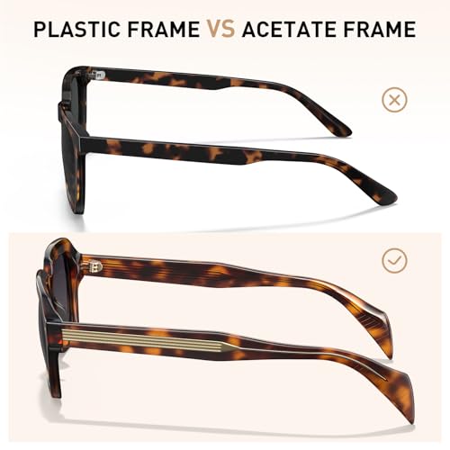 AVAWAY Rectangle Mens Polarized Sunglasses, Acetate Stylish UV Protection Geometric Narrow Sun Glasses Designer Fashion Shade4