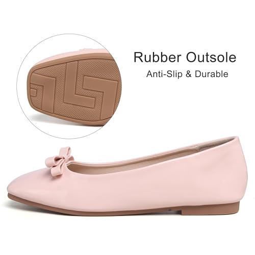 Image of Dear Time Women's Casual Foldable Ballet Flats Square Toe Ballerina Flats Shoes Comfortable