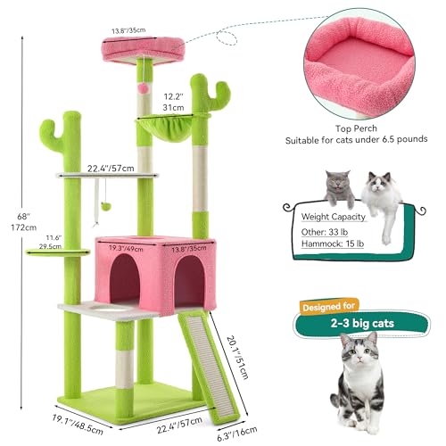 Centro de actividades para gatos de 68 in YITAHOME miniatura 2