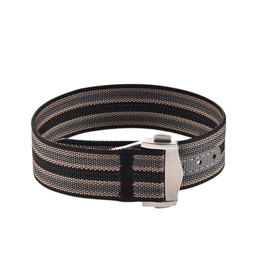 LoXiCXgbv 18-20-22mm IK XV[Y XEHb` [XEHb` X|[c h tH[fBOobNXgbvΉ(Black Khaki Grey,18MM_SILVER BUCKLE)