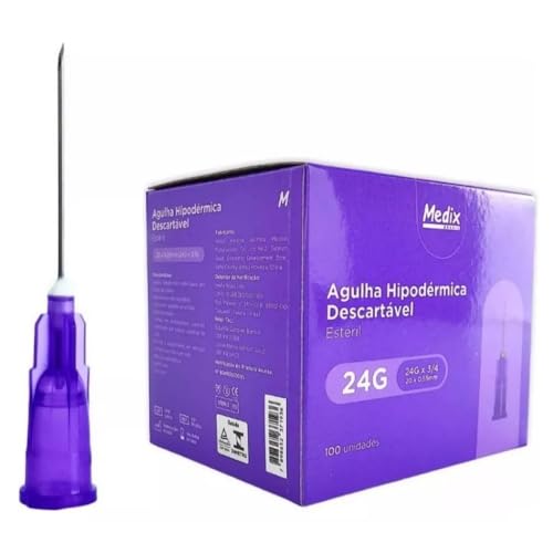 Agulha Hipodérmica Descartável 20x0,55mm Medix Cx C/100 Unidades