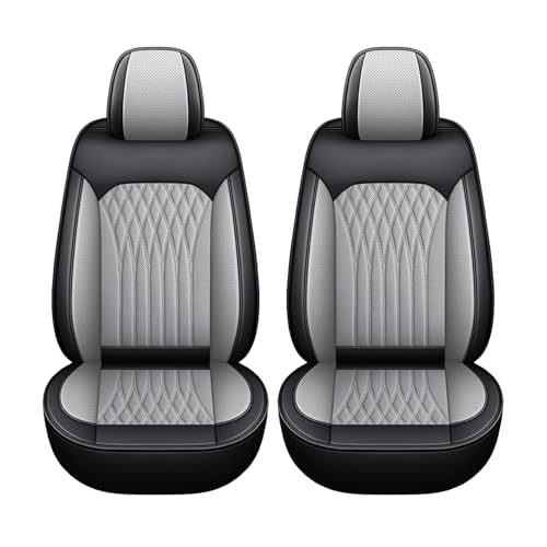 に適用ホンダ フィット FIT GR3 GR4 GS4 GS6(2022.10?)車 シートカバー シートクッション レザー素材 カーシートカバー通気性 汎用タイプ 防水加工 すべり防止 簡単取り付 2席用(灰黒,枕なし)