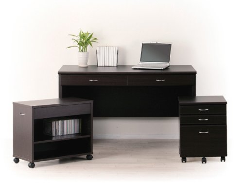 Amazon | システムデスク3点セット 120ブラウン | 机 | 文房具