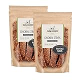 Farm Hounds - Chicken Strips - Premium Natural Jerky for Dogs - 100% Humanely Raised Chicken- Break-to-Size - Great for Training & Treats - No Added Fillers - Made in USA - 2 Pack