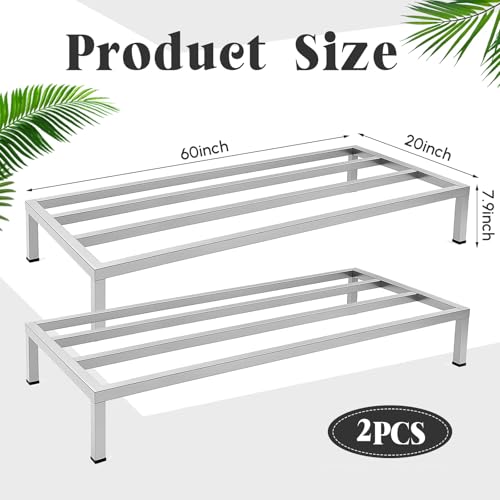 Image of MorningRo 2 Pack Dunnage Rack 60 inch Long x 20 inch Wide, 7.9 inch Height