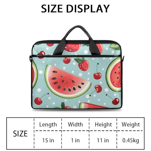 Shoulder Bag for Laptop Watermelon Strawberry Cherry 14/15 Inch Laptop Sleeve Waterproof Computer Bag for Notebook & Tablet Shockproof Laptop Case for Work Travel2