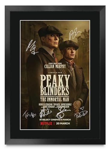 Memorabilia Peaky Blinders foto con firmas impresas marco A3