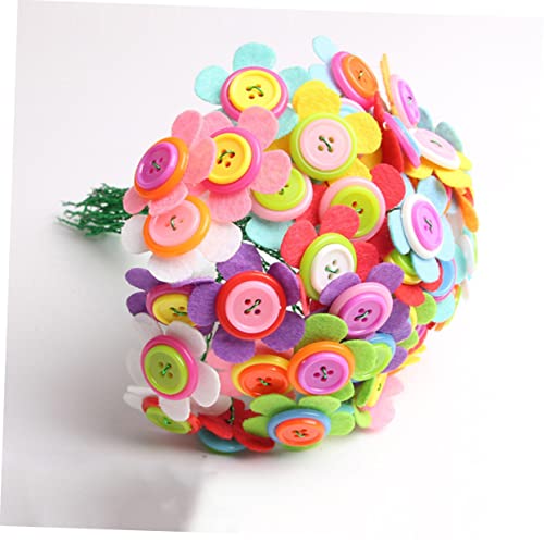 Aboofan 3V29246010DF8J 3 Sets Buttons Bouquet Diy Craft Kit Educational Bouquet Diy Bouquet Handcraft Bouquet Meditating Monkey White Resin Floating Shelves Manual Button Painting Child Material Package thumb #6