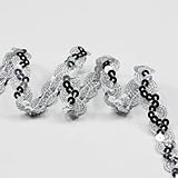 12 Meter, breites 1,5 cm silbernes Paillettenband zum Basteln, Nähen, Kleid, Tanzkostüme, Stirnband (Silber)