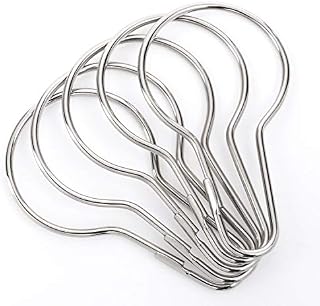 St@llion 12Pcs Chrome Plated Easy Glide Shower Metal Rustproof Curtain Rings Hooks Bath Shower Rings