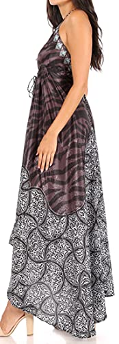 Image of Sakkas Lizi Womens Maxi High-Low Halter Handkerchief Long Dress Beach Party