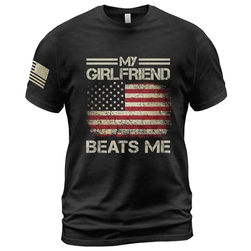 My Girlfriend Beats Me Shirt, Gf Shirts for Men, Boyfriend and Girlfriend Shirts, My Gf Beats Me Shirt 1 (Black-M)