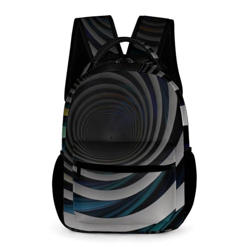 Abstract Circle Swirl Backpack for Men Women, Durable Small Backpack Casual Lightweight Daypack for Travel Bag