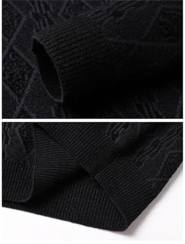 Men's Business Casual Warm O-Neck Stretchable Geometric Pattern Knitted Sweater3
