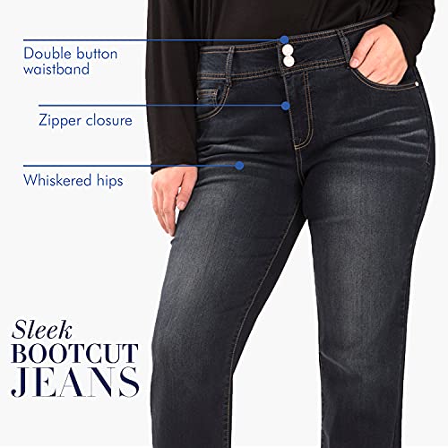 Angels Forever Young ABM01021P-A438-18W Women'S Size Curvy Bootcut Jeans thumb #3