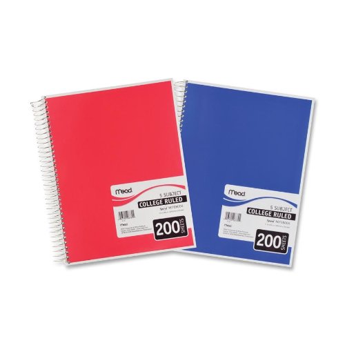 ☆メモ Amazon.com : Mead : 5 Subject Notebook, College Rule, 8-1/2