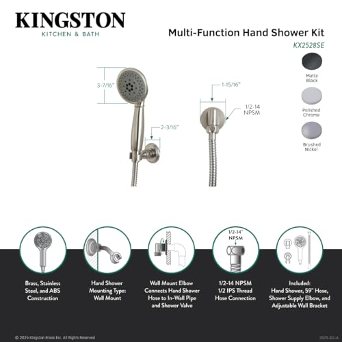 Kit de Regadera Multifuncional Kingston Brass Acabado Cepillado miniatura 3