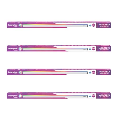 Image of Crompton Intellisense Moodflex Smart LED Batten 22W | Bluetooth Connectivity only | 16 Million Colours | Tunable White | Dimmable | Music Sync | Scheduling | App Control |Pack of 4