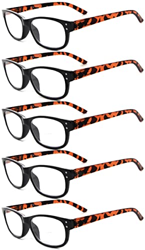 Image of Eyekepper Classic Reading Glasses for Men 5 Pack Spring Hinges Readers