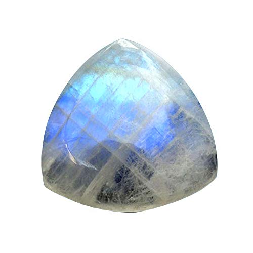 Pierre de lune arc-en-ciel naturelle trillion 8x8 mm pour sertissage et joaillerie