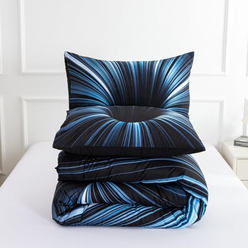 Ntbed SO-S 3D Abstract Geometric Comforter Set Line Printed Microfiber Bedding Sets thumb #6