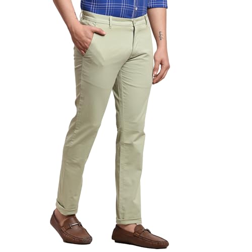 Image of Parx Men's Solid Pattern Lrt Cotton Blend Flat Front Casual Trouser