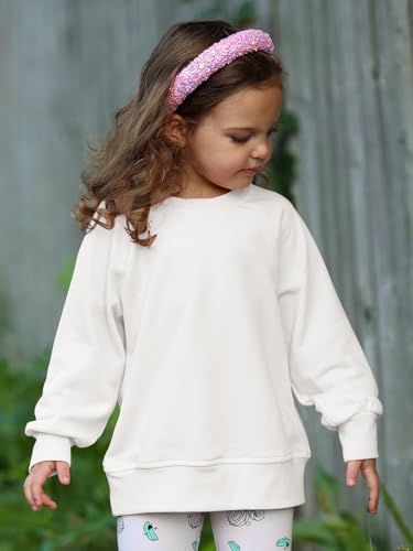 Haloumoning Baby Girls and Toddlers' Crewneck Sweatshirts Kids Long Sleeve Fall Pullovers 2-10 Years2