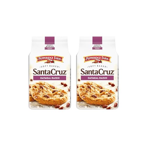 Pepperidge Farm Santa Cruz Soft Baked Oatmeal Raisin Cookies, 8.6 oz. Bag (Pack of 2)