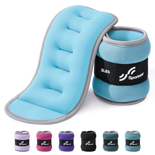 Image of Sportneer Ankle Weights Wrist Weights Pair of 1 /2 /4 /6 /10 LBS for Men Women Kids Strength Training Wrist and Ankle Weights Set with Reflective Strips for Dancing Running Walking Fitness Workout Gym