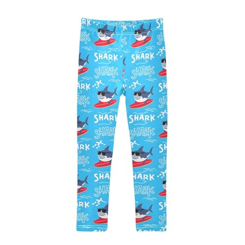Girls' Leggings Children's Yoga Pants Skinny Printed Dance Shark Comfortable 4T