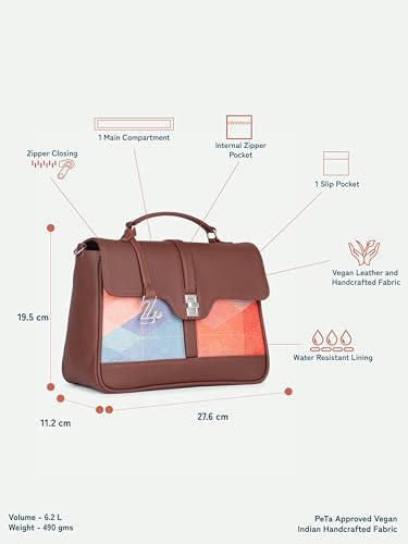 Image of ZOUK | Women's Vegan Leather | Stylish Handbag with Adjustable Strap, Top Handle |