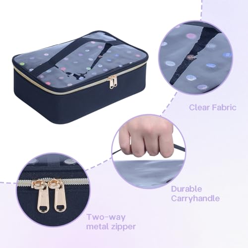 Small Clear Nail Polish Organizer Case Holds 40 Bottles(15ml-0.5fl.oz) Multifunctional Nail Polish Bag, Cosmetic Travel Makeup Bags for Women, Black4