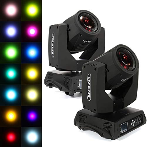Ridgeyard Beam Light 230w Moving Head Zoom Light DMX 16CH Beam 8 Prism Wash Spot Gobo Light DJ Disco Club Party Wedding Stage Effect Lighting (2 PCS) Ridgeyard Beam Light 230w Moving Head Zoom Light DMX 16CH Beam 8 Prism Wash Spot Gobo Light DJ Disco Club Party Wedding Stage Effect Lighting (2 PCS)