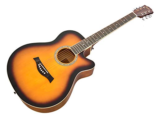 Image of BLUEBERRY B40, Acoustic Guitar Kit inbuilt Truss Rod, with Bag, Strap, One Pack Strings and Picks - 40 Inch (Sunburst)