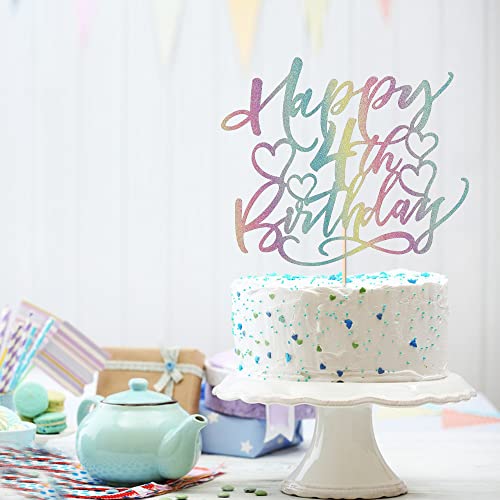 Color Flash Happy 4Th Birthday Cake Topper Boys And Girls Happy Birthday Cake Topper Children's Party Cake Decorations #TOP4