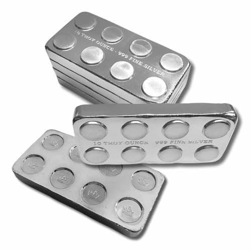 10 oz .999 Fine Silver - Monarch Building Block Bar - 2x4