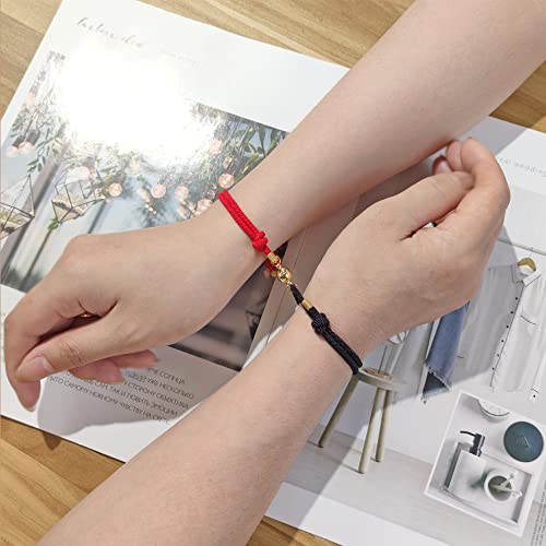 Wentaini Magnetic Couples Bracelets For Women Men Gold Magnetic Love Matching Bracelets For Couples Him And Her Boyfriend & Girlfriend Friendship Bracelets For Boys Girls Best Friends, Red & Black #TOP3