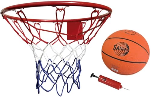 Sandora 38010 Basketball Hoop Set Basket 45 cm with Ball and Pump...